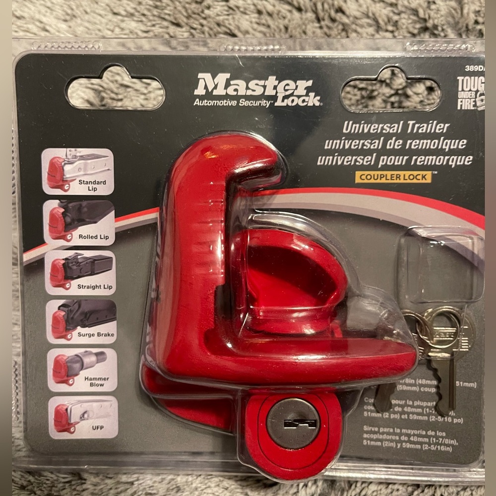New in Sealed Package! Master Lock Universal Trailer Coupler Lock